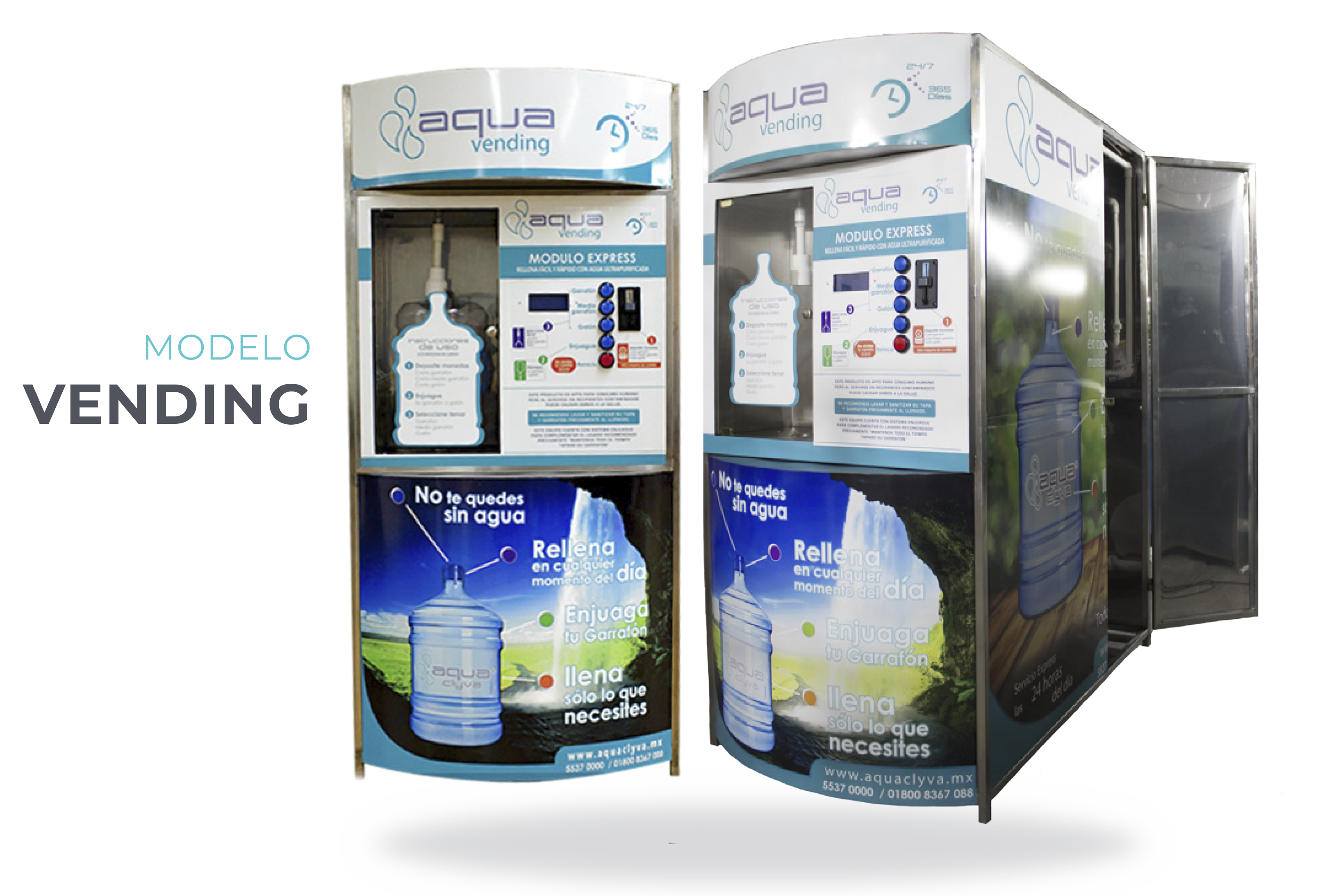 vending despachador de agua 24 hrs aquaclyva